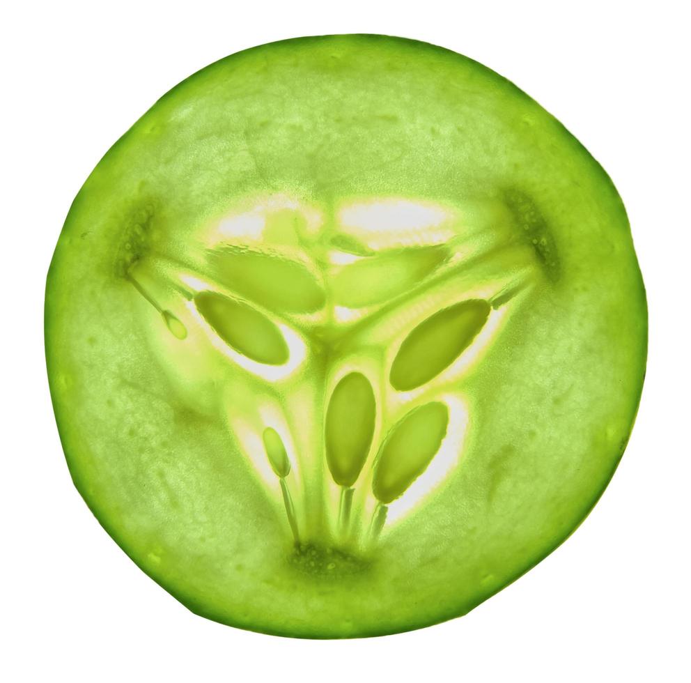 slide cucumber isolated on white photo
