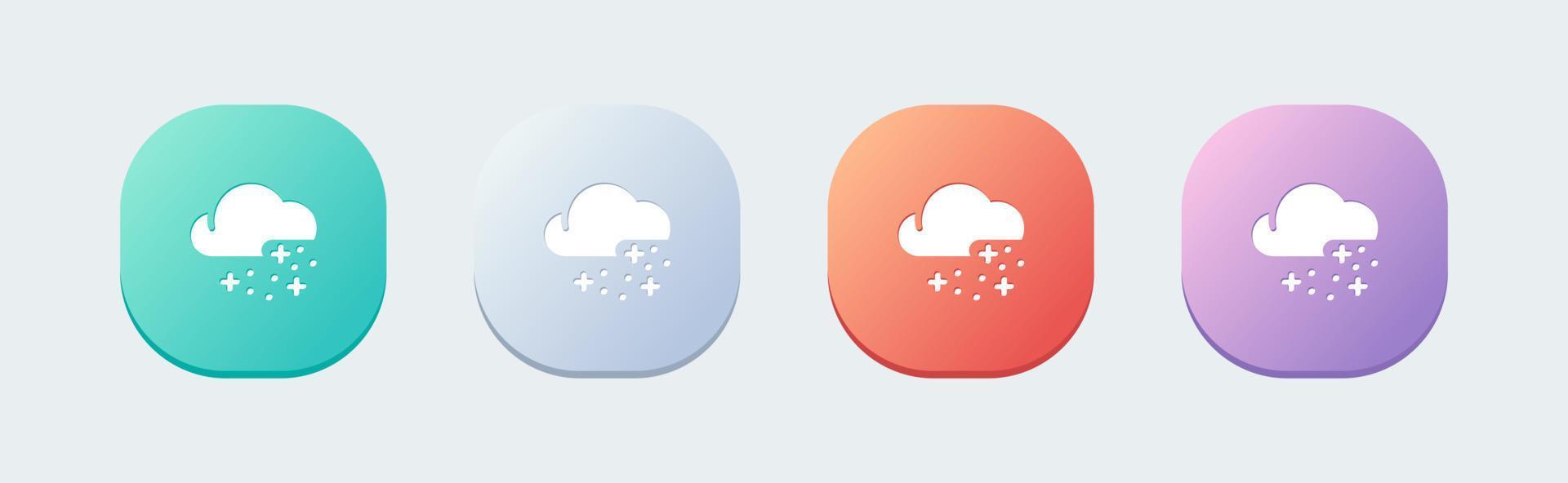 Nevado sólido icono en plano diseño estilo. clima señales vector ilustración.