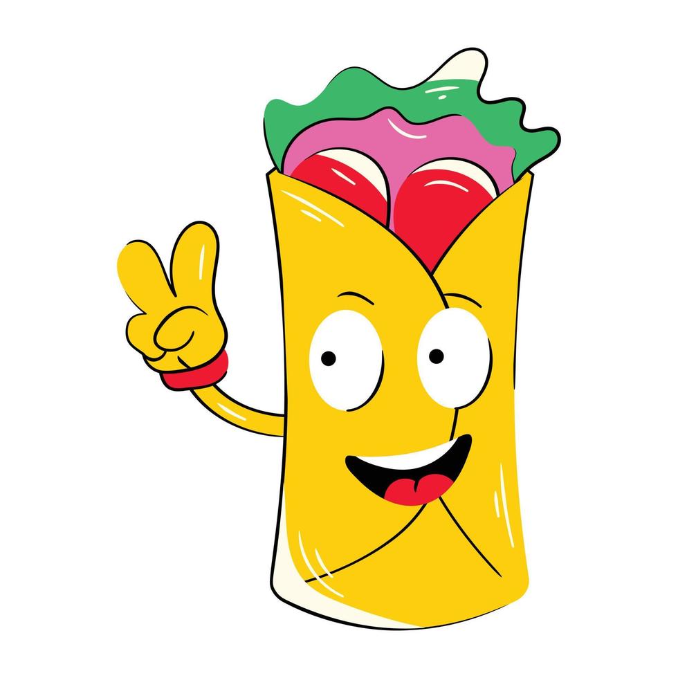 Trendy Chicken Roll vector