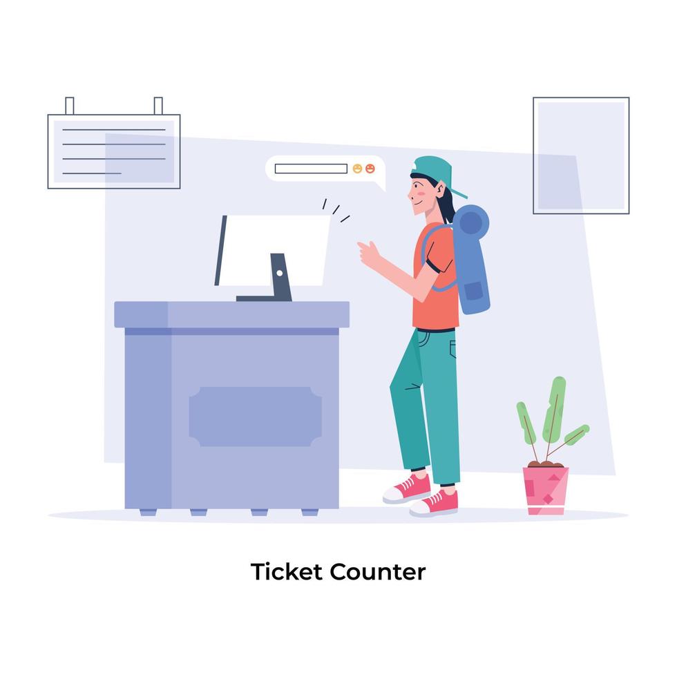 Trendy Ticket Counter vector