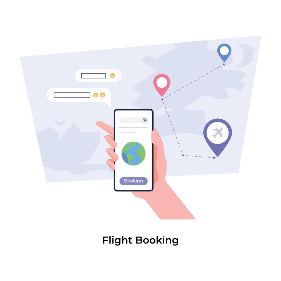 Trendy Flight Booking vector