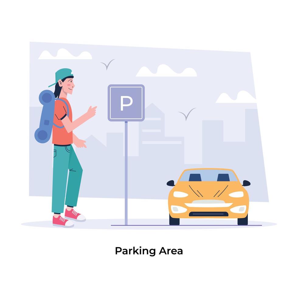 Trendy Parking Area vector