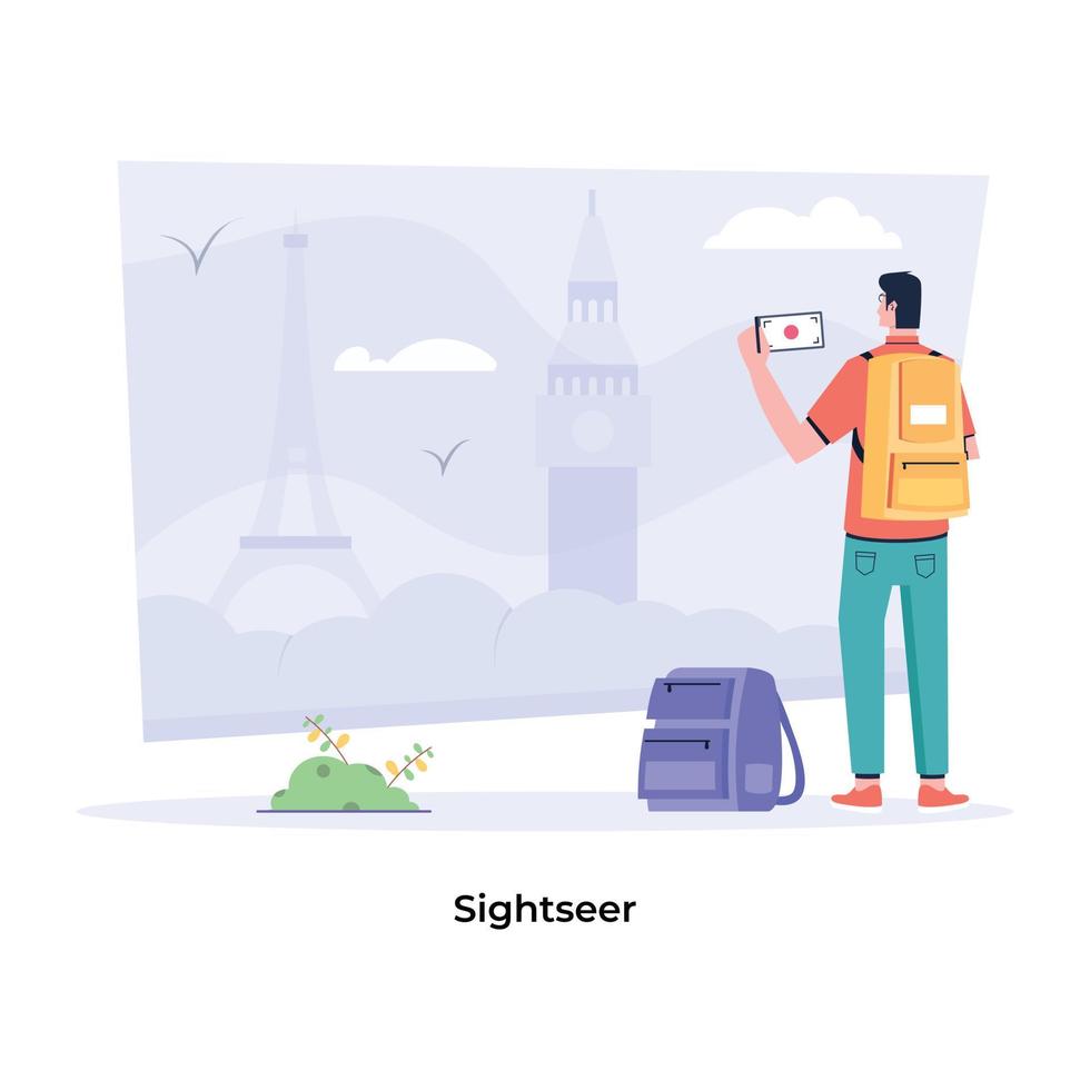 Trendy Sightseer Concepts vector