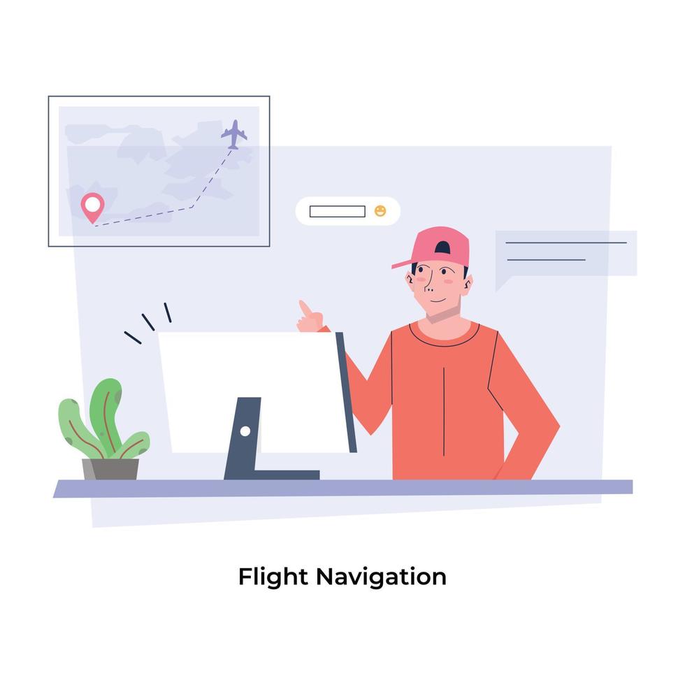Trendy Flight Navigation vector