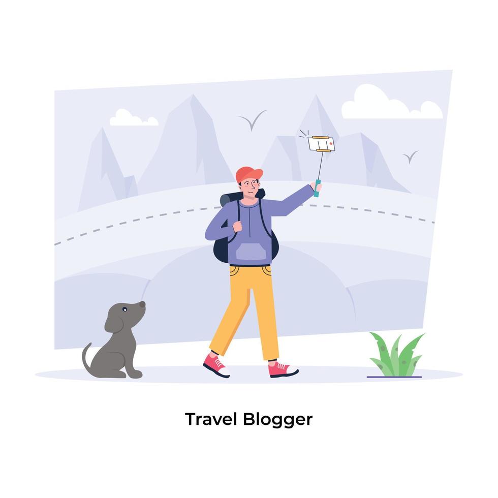 Trendy Travel Blogger vector