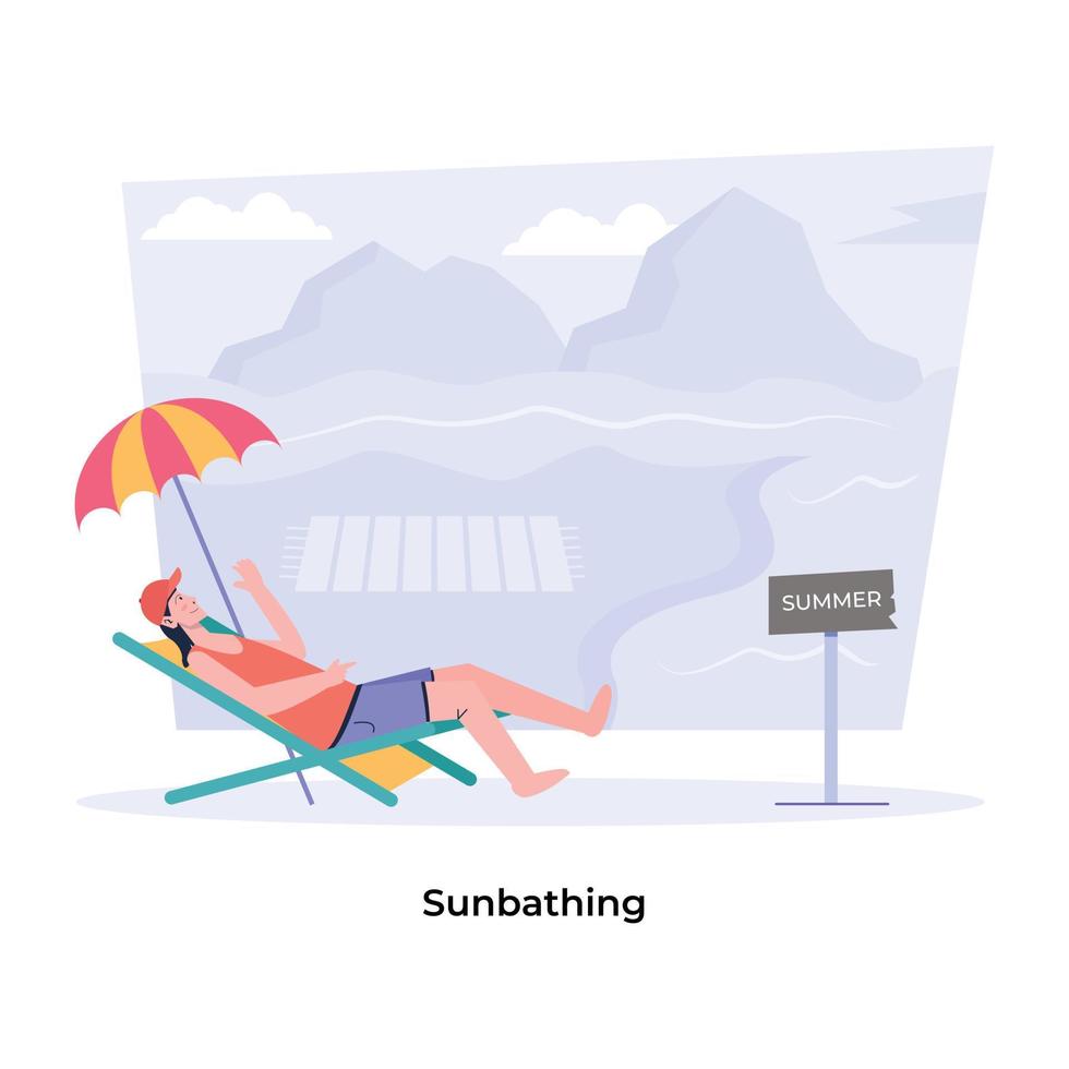 Trendy Sunbathing Concepts vector