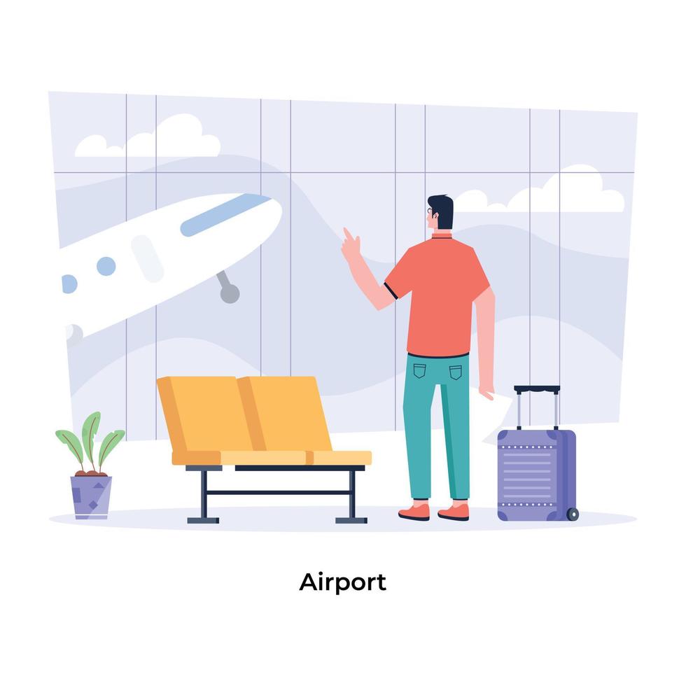 Trendy Airport Concepts vector