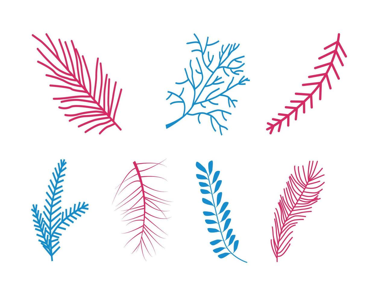 Set of spruce branch vector