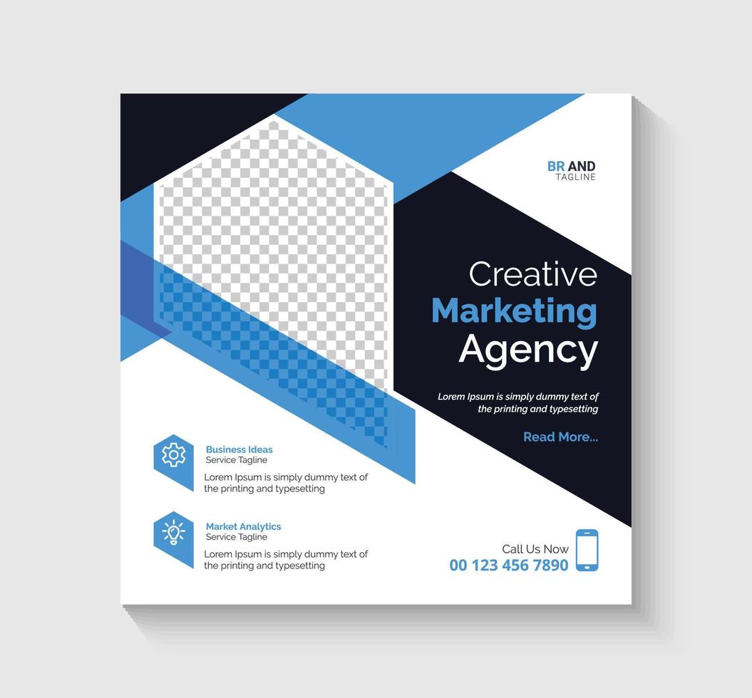Creative Marketing Agency Social Media Instagram Post Banner Design Template vector