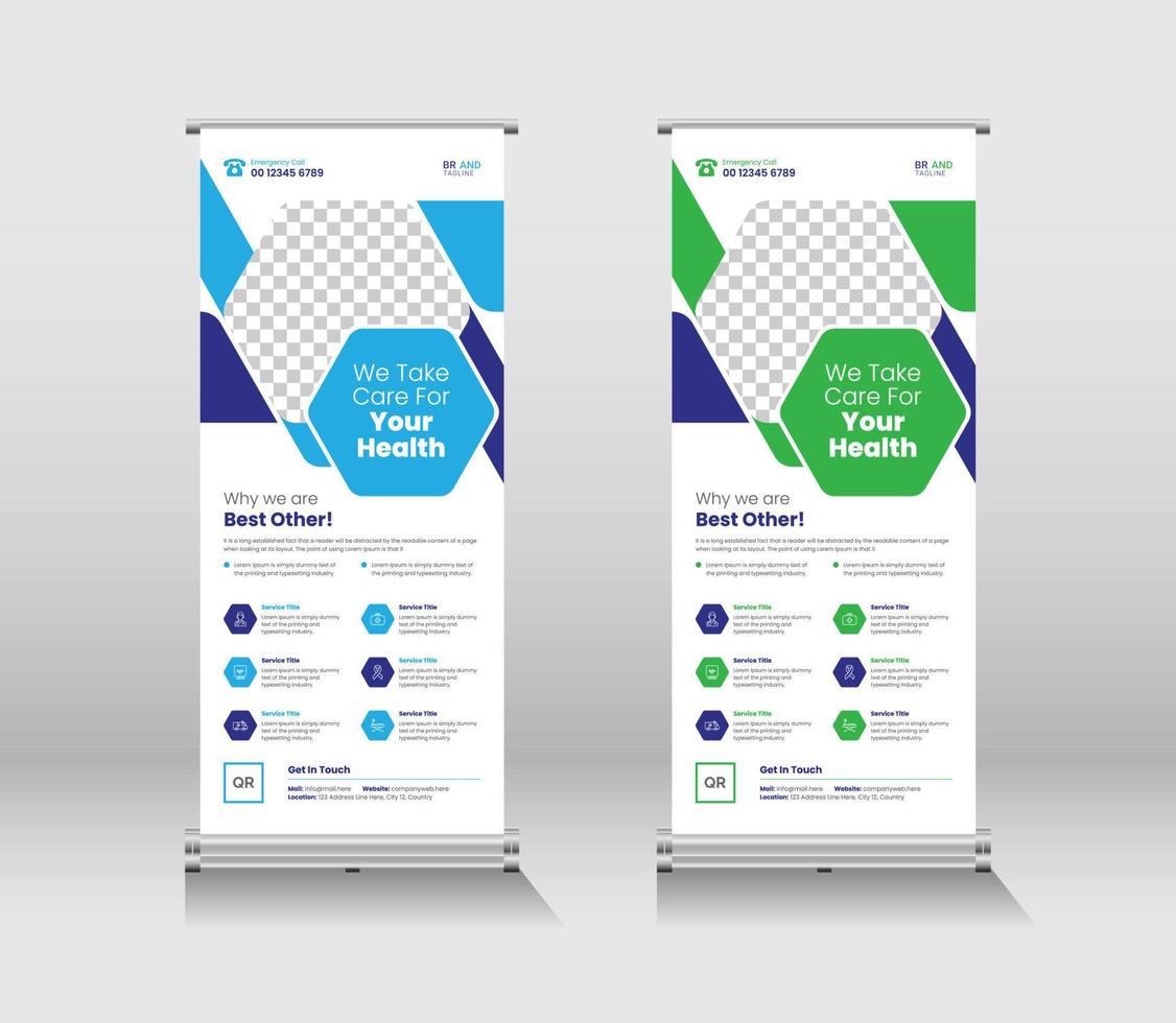 Corporate Business Roll Up Signage Banner Template Design vector