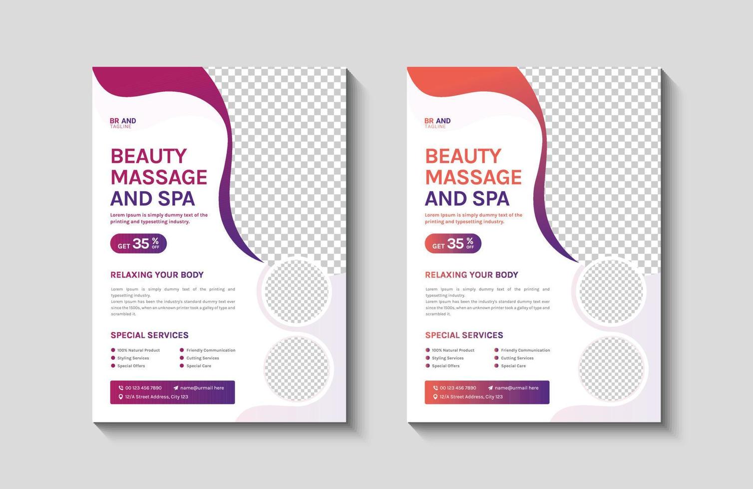 Beauty Spa Salon Flyer Design Template vector