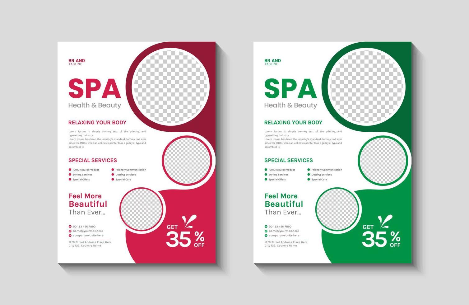 Beauty Spa Salon Flyer Design Template vector