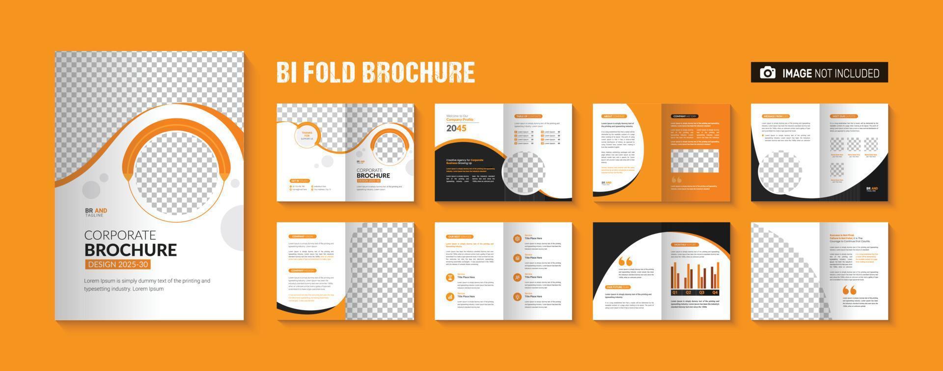 Bifold business company profile brochure template design vector