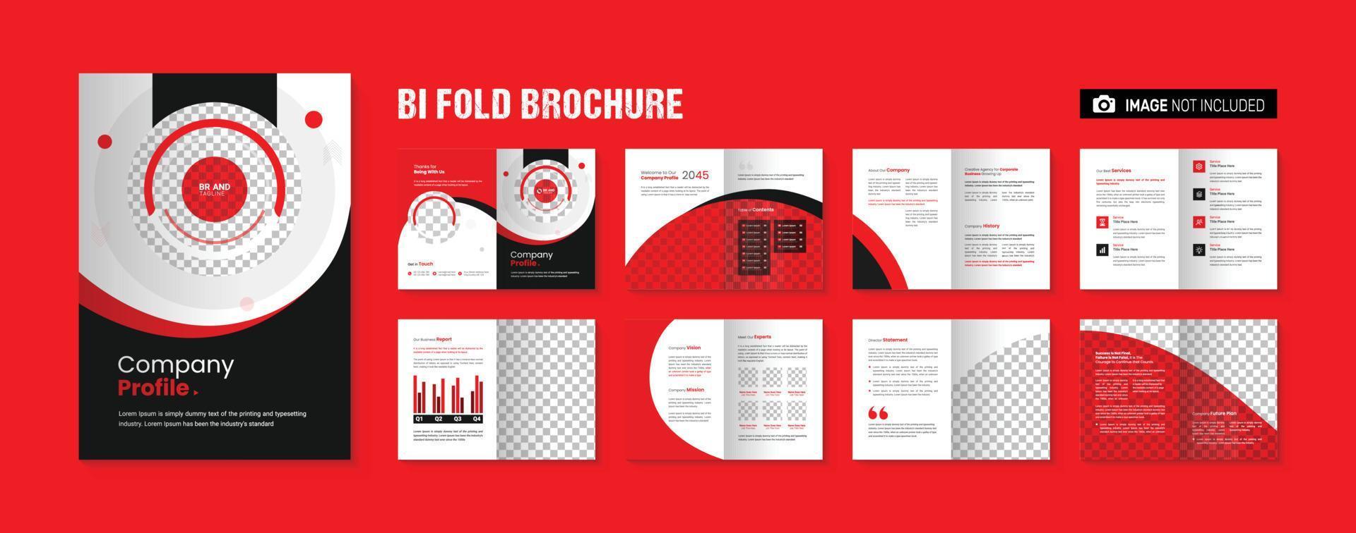 Bifold business company profile brochure template design vector
