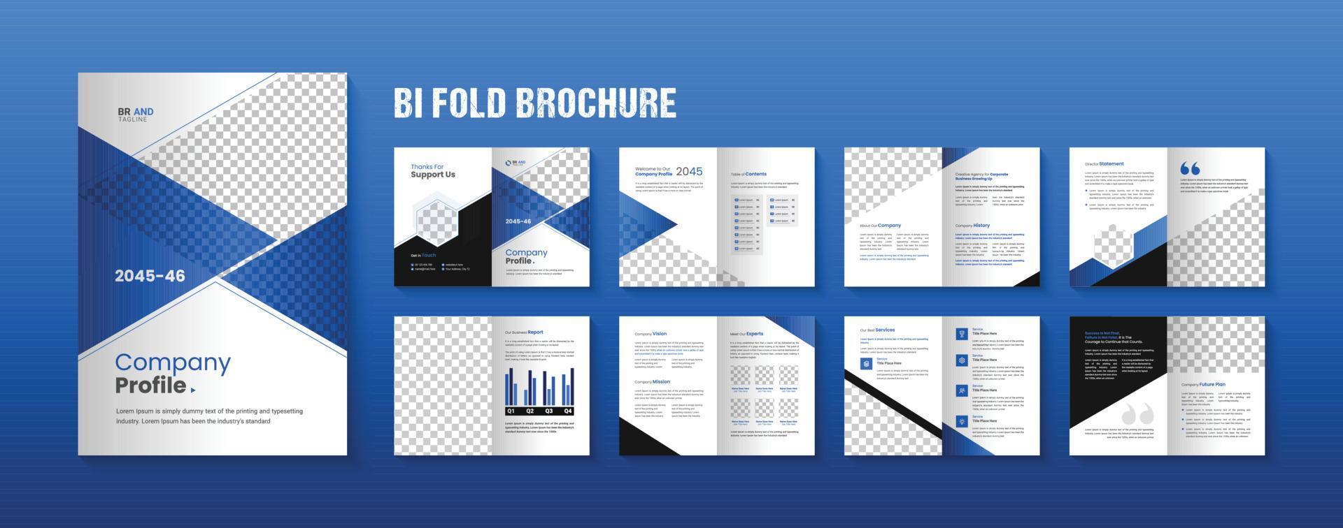 Company Profile Business Annual Report Bifold Brochure Template Design vector