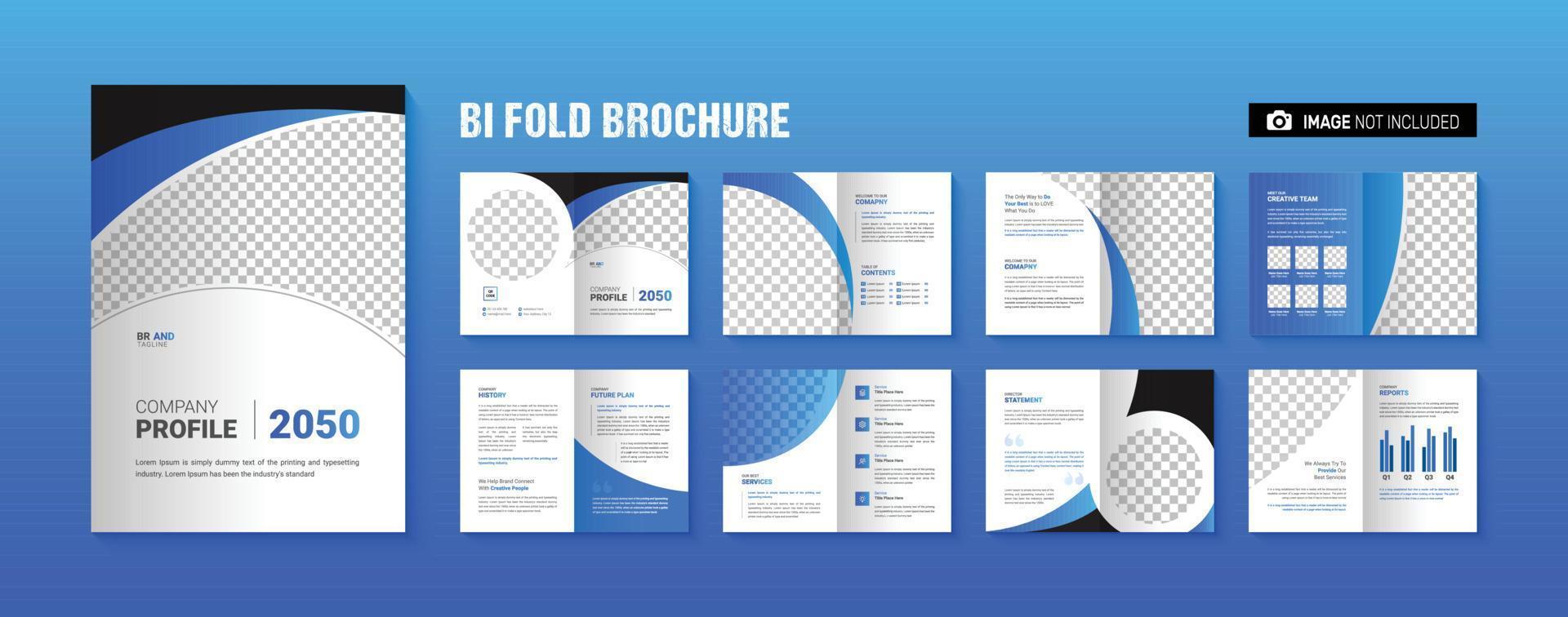 Bifold business company profile brochure template design vector