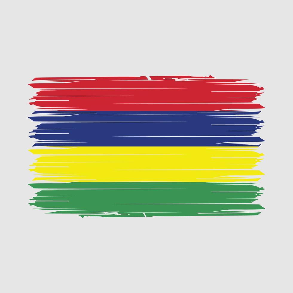 Mauritius Flag Brush Vector Illustration