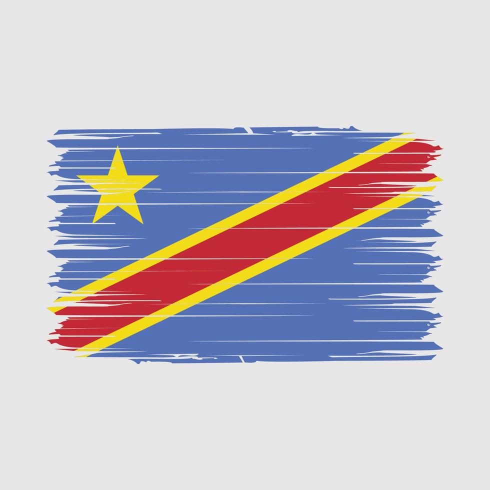 Republic Congo Flag Brush Vector Illustration