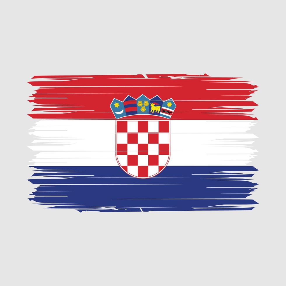 Croatia Flag Brush Vector Illustration