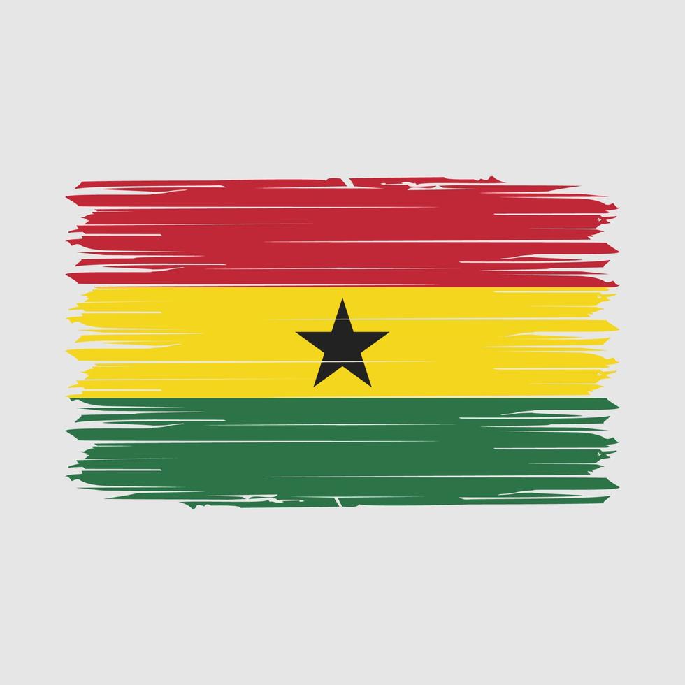 Ghana Flag Brush Vector Illustration