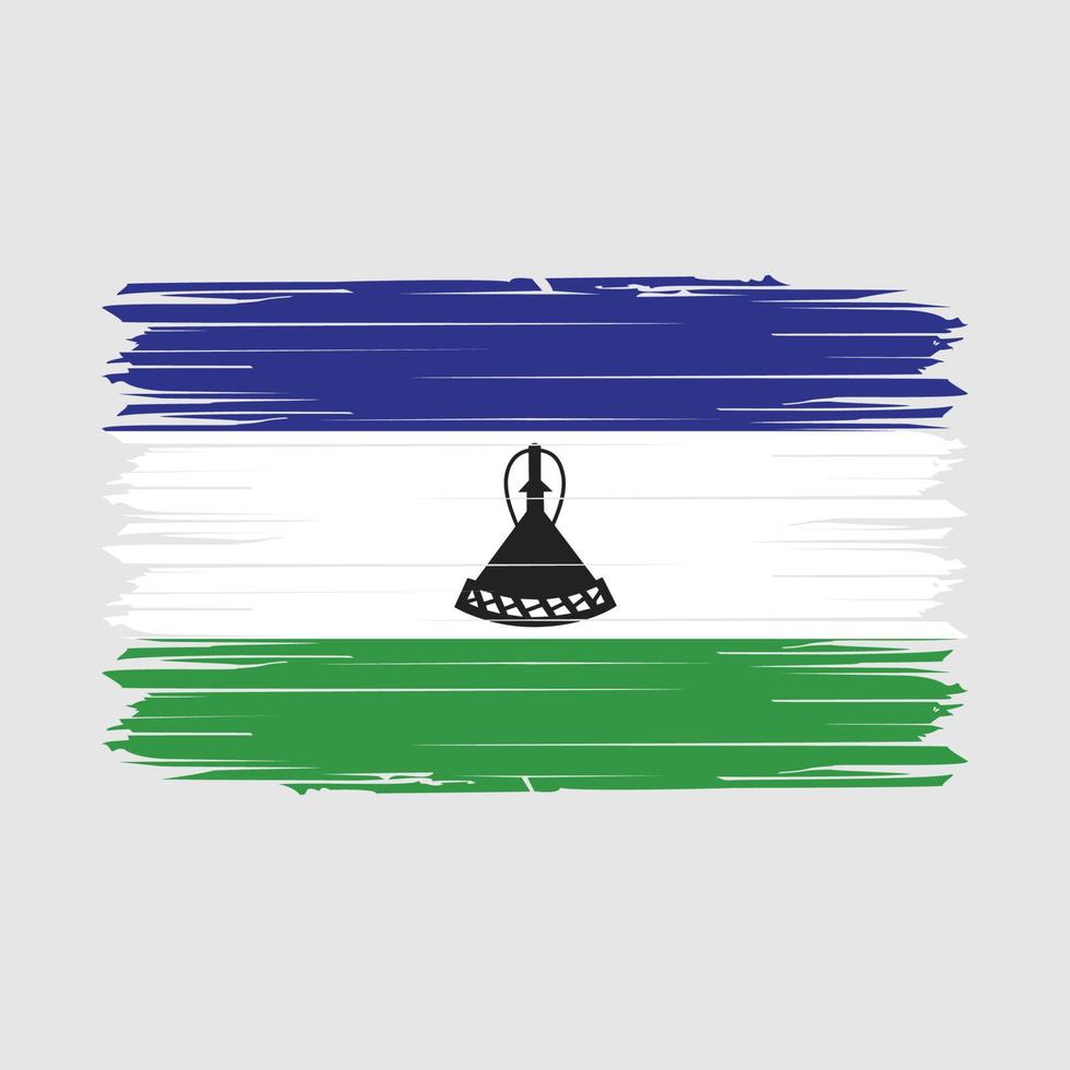 Ilustración de vector de pincel de bandera de Lesotho