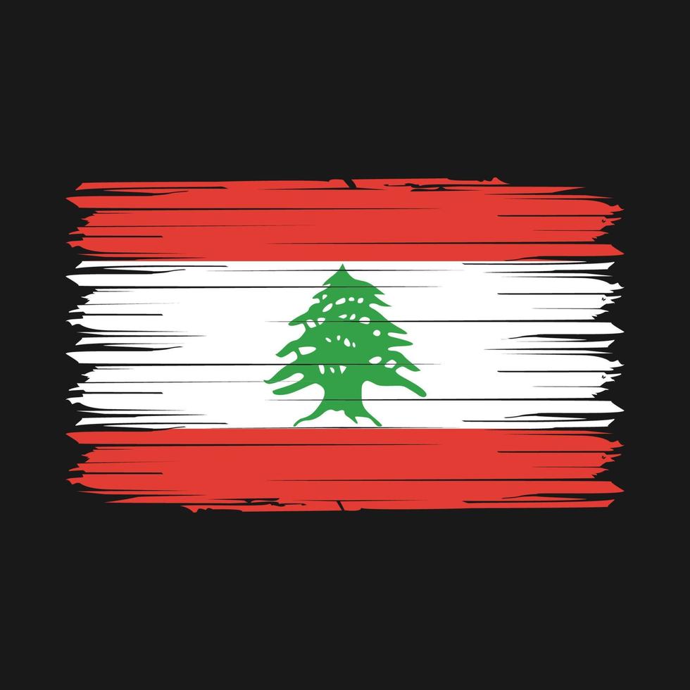 Lebanon Flag Brush Vector Illustration