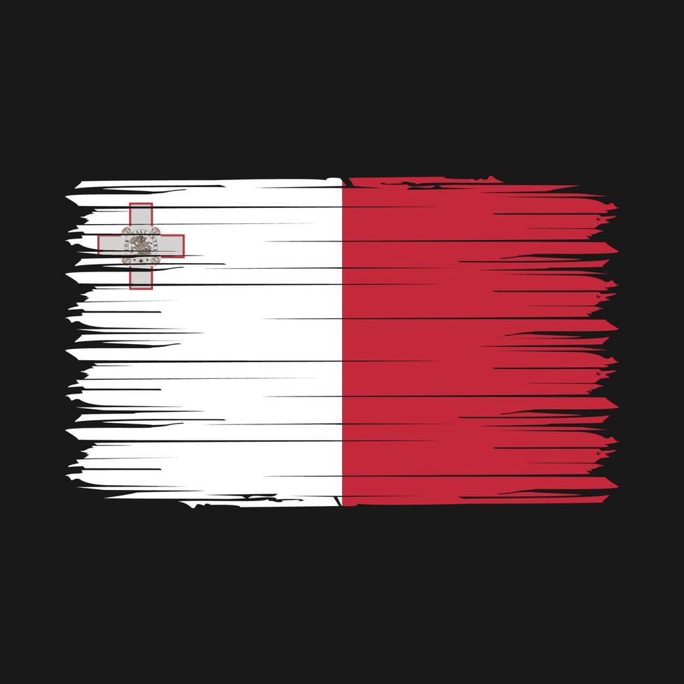 Malta Flag Brush Vector Illustration