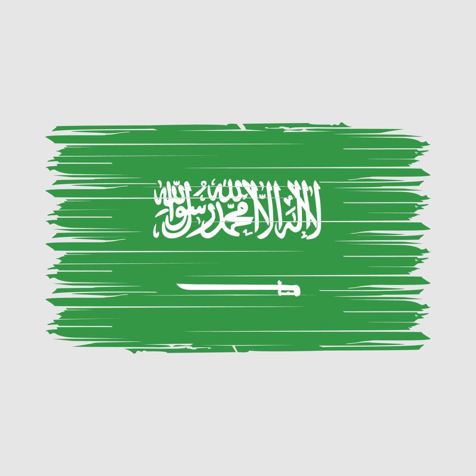 Ilustración de vector de pincel de bandera de arabia saudita