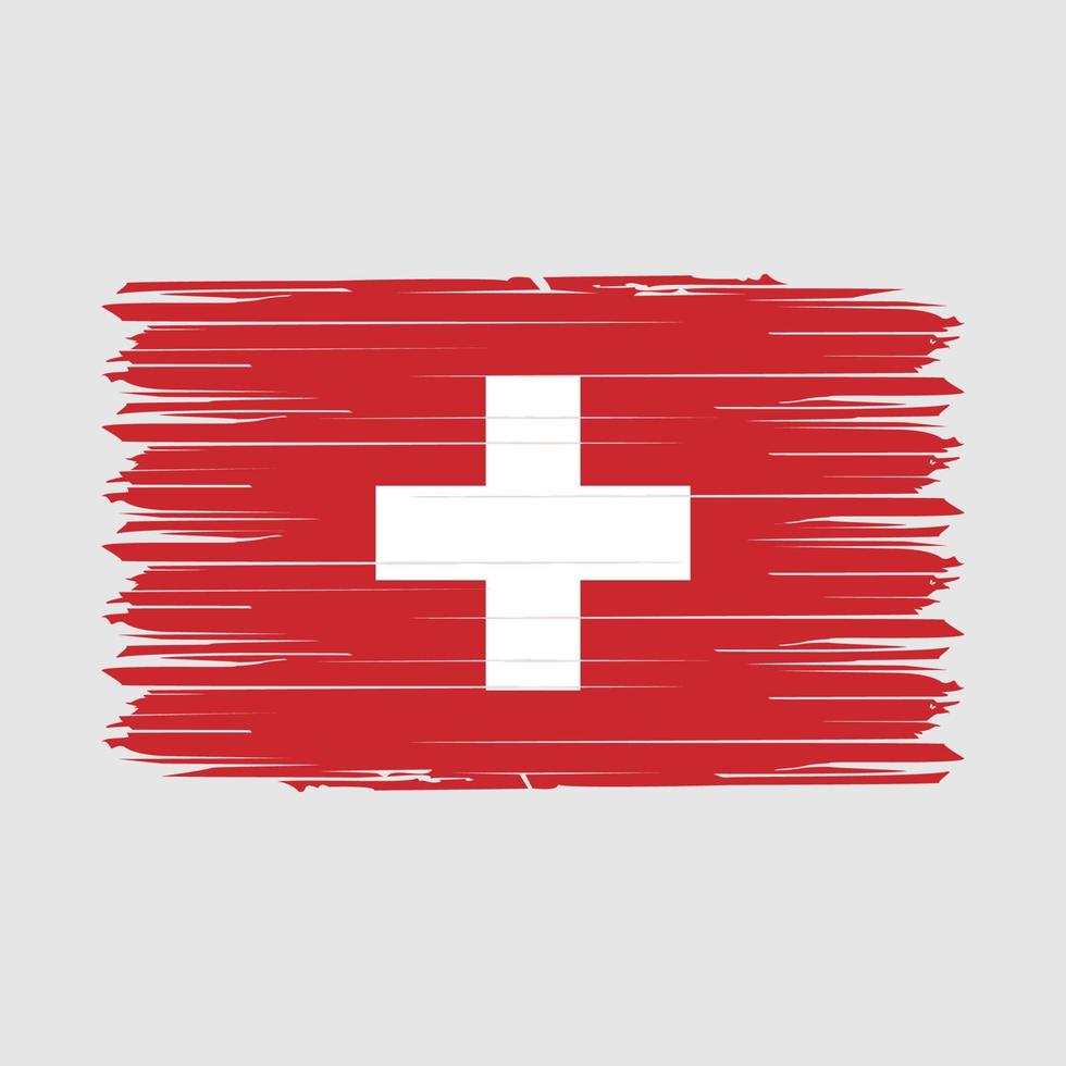 Ilustración de vector de pincel de bandera suiza