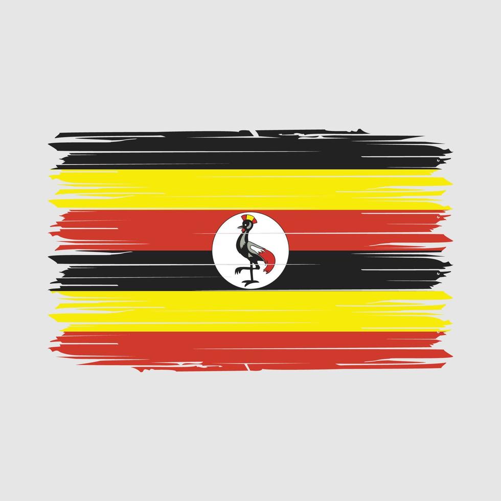 Ilustración de vector de cepillo de bandera de Uganda