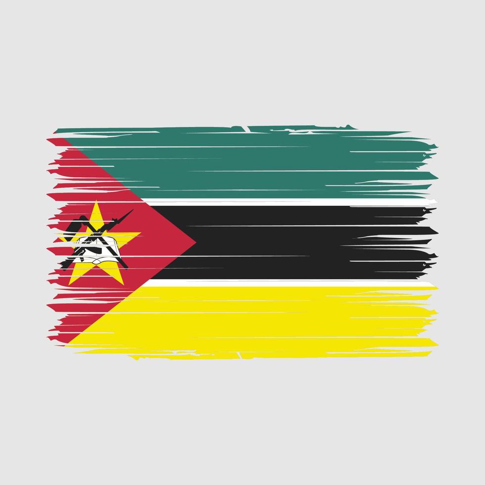 Ilustración de vector de pincel de bandera de mozambique