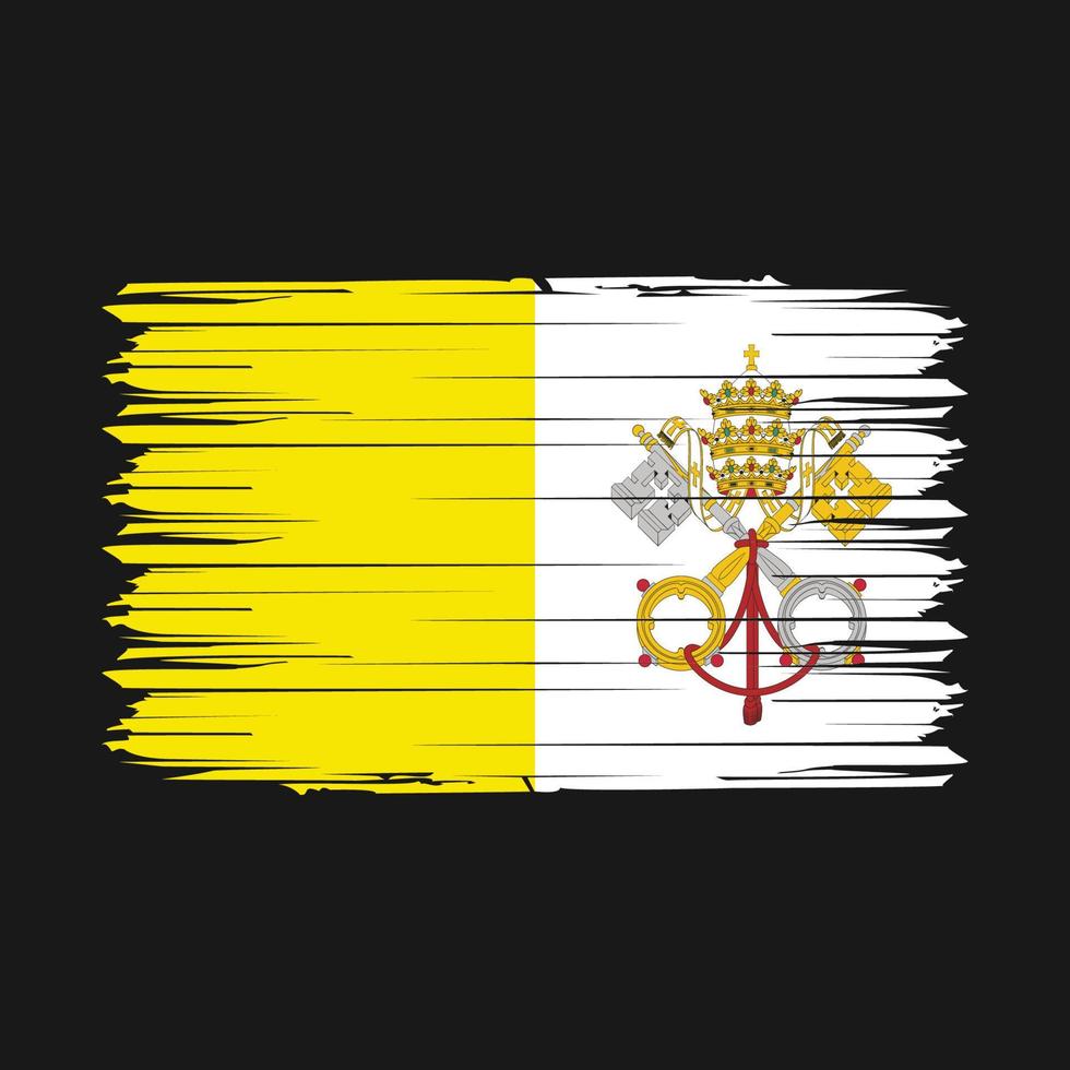 Vatican Flag Brush Vector Illustration