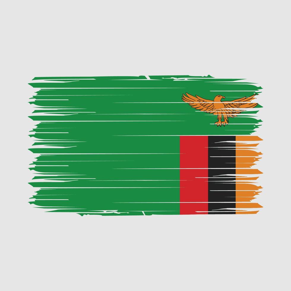 ilustración de vector de pincel de bandera de zambia