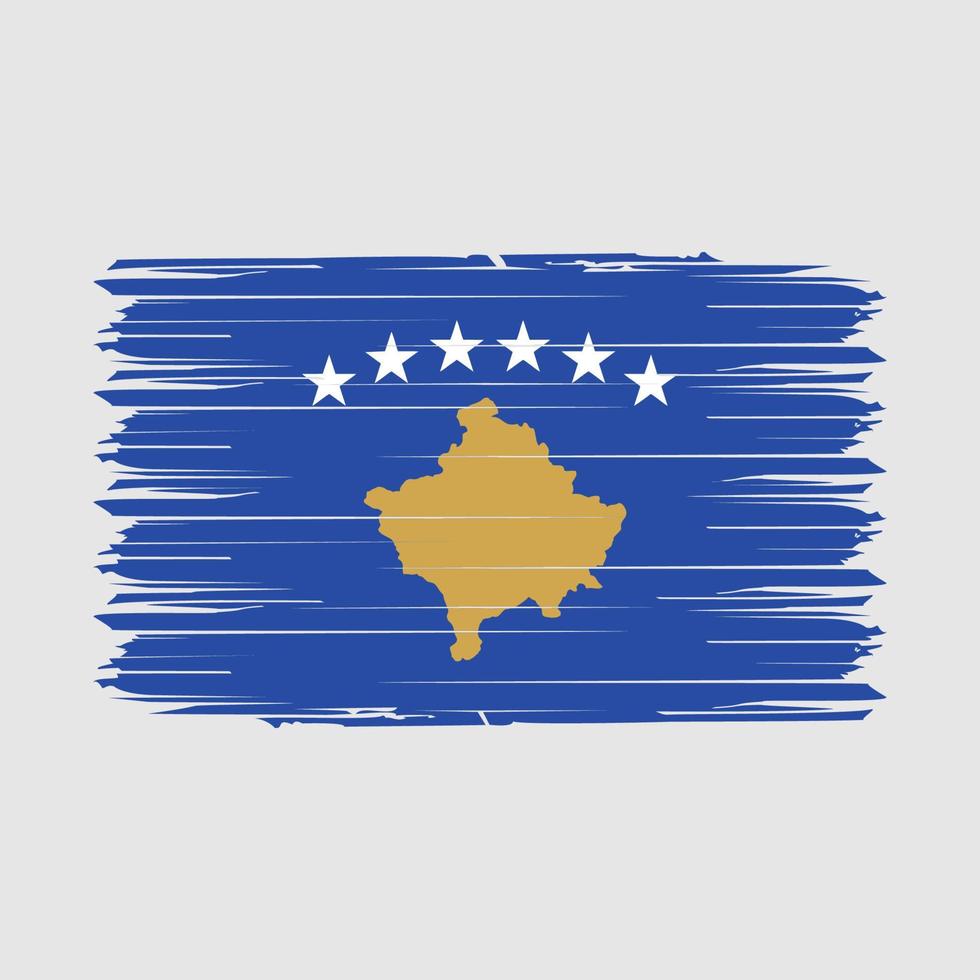Kosovo Flag Brush Vector Illustration
