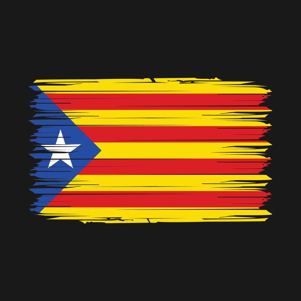 ilustración de vector de pincel de bandera de cataluña