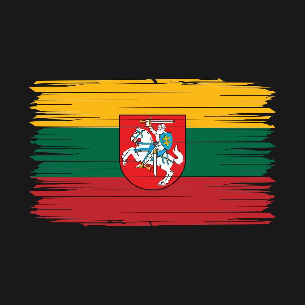 Lithuania Flag Brush Vector Illustration