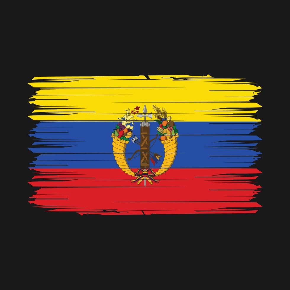Colombia Flag Brush Vector Illustration