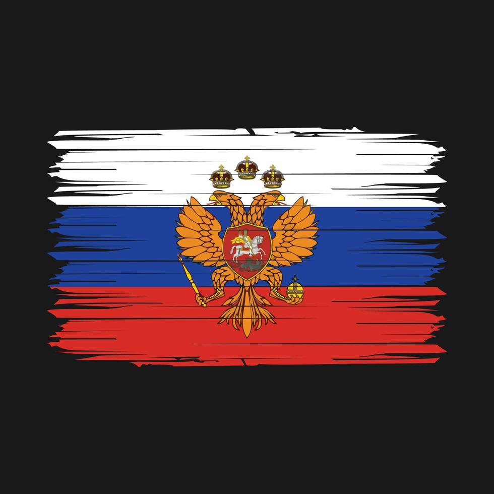Ilustración de vector de cepillo de bandera de rusia