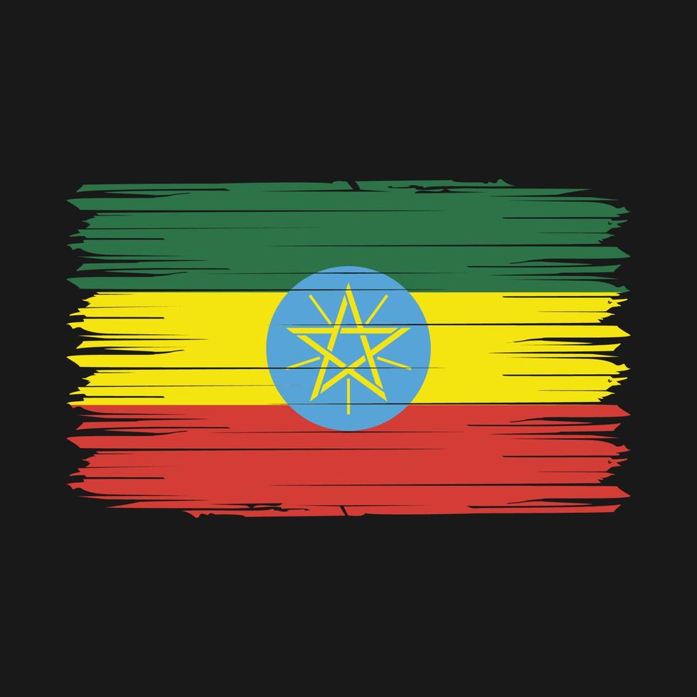 Ethiopia Flag Brush Vector Illustration