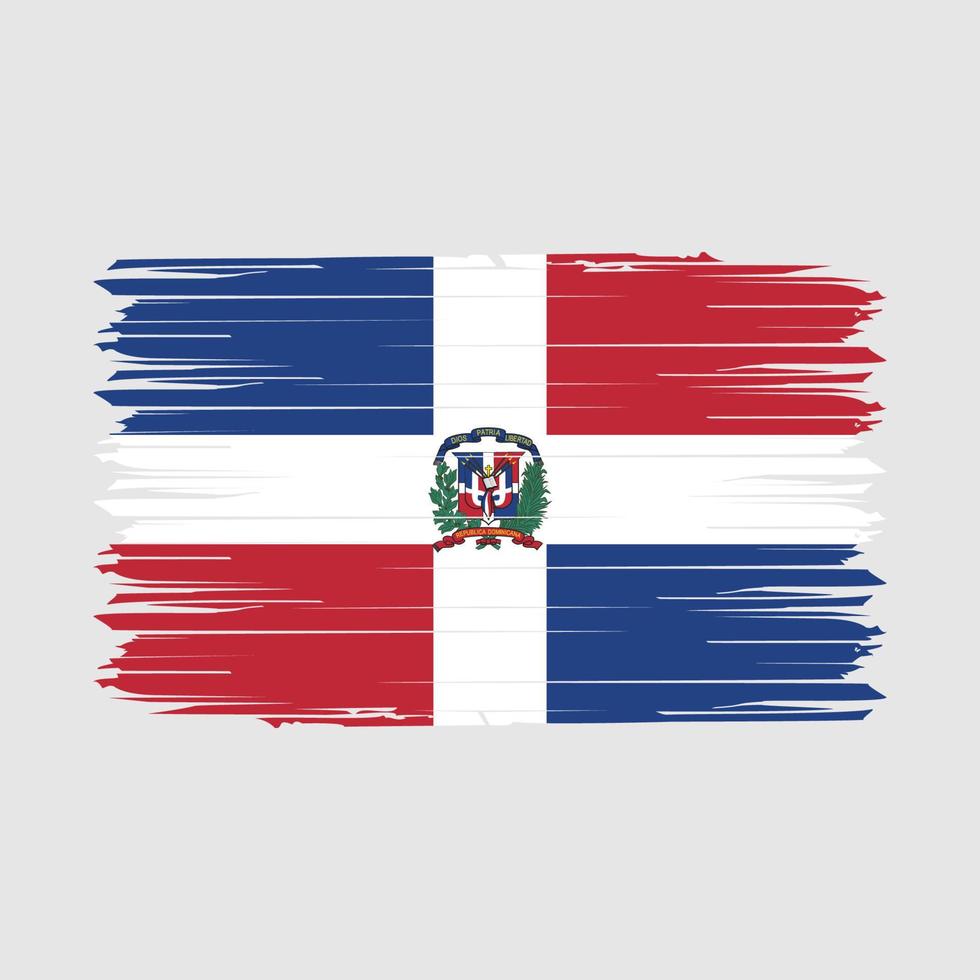 Dominican Republic Flag Brush Vector Illustration