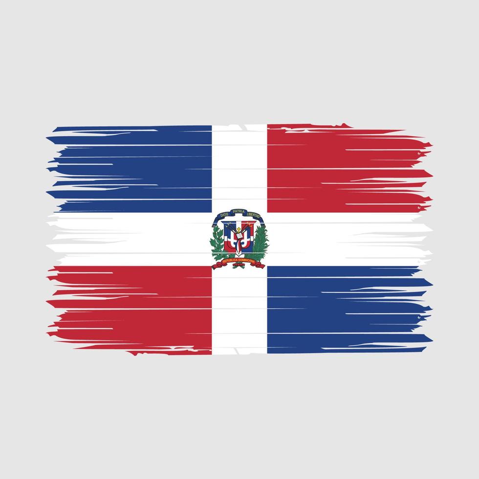 ilustración de vector de pincel de bandera de república dominicana