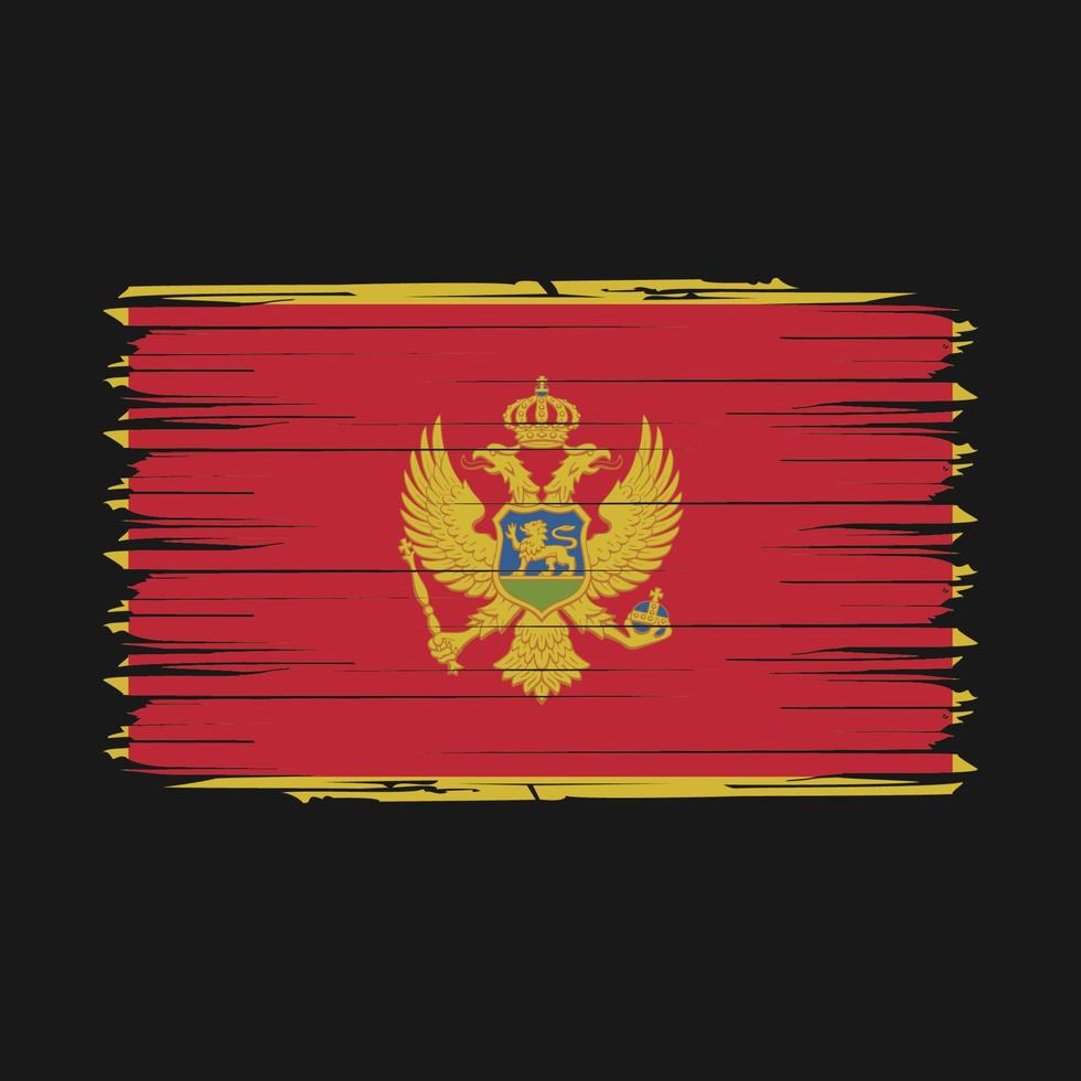 Montenegro Flag Brush Vector Illustration