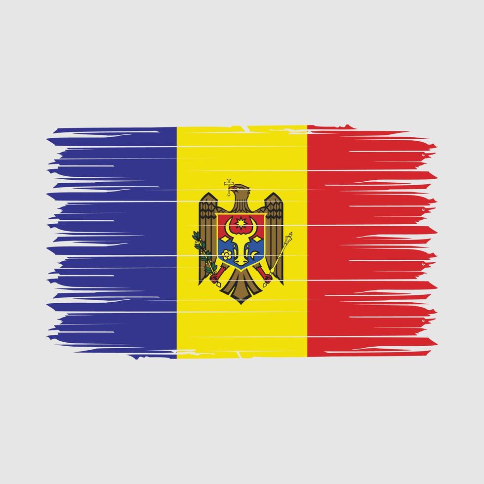 Ilustración de vector de pincel de bandera de moldavia