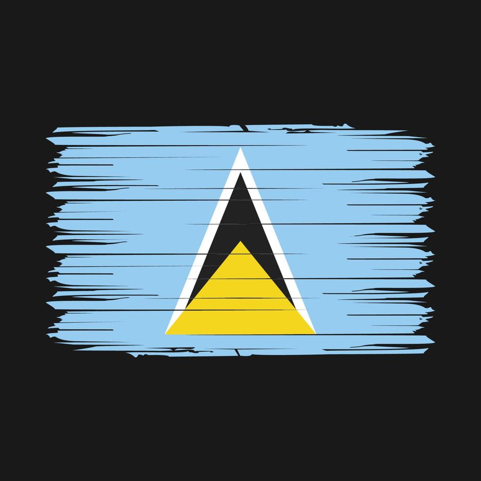 Saint Lucia Flag Brush Vector Illustration