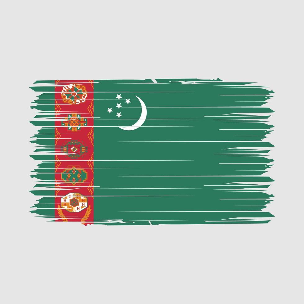 Turkmenistan Flag Brush Vector Illustration