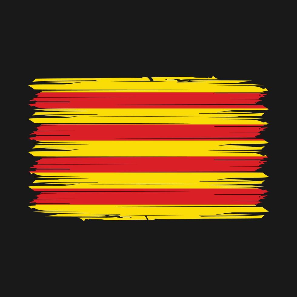 Catalonia Flag Brush Vector Illustration