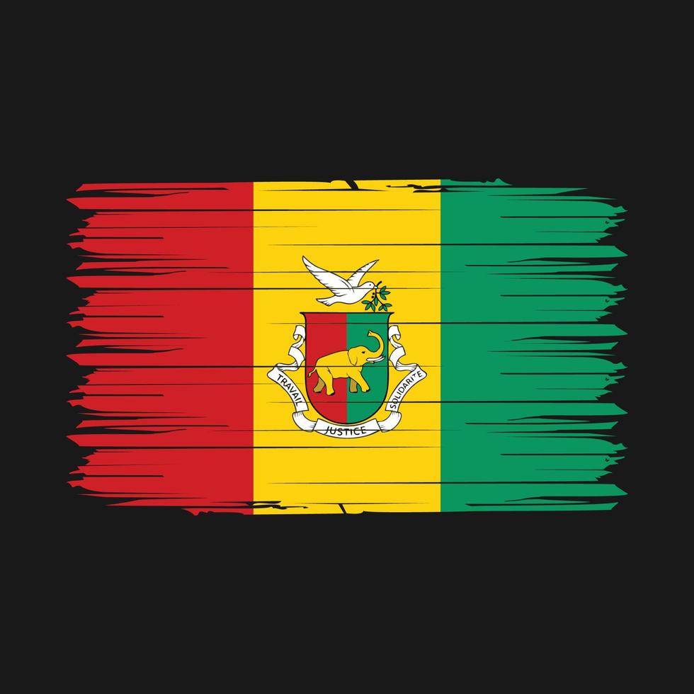 Guinea Flag Brush Vector Illustration