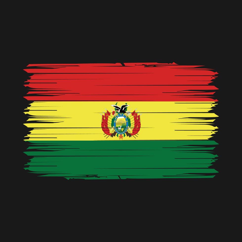 ilustración de vector de pincel de bandera de bolivia