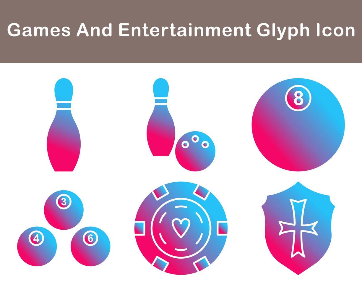 Games And Entertainment Vector Icon Set