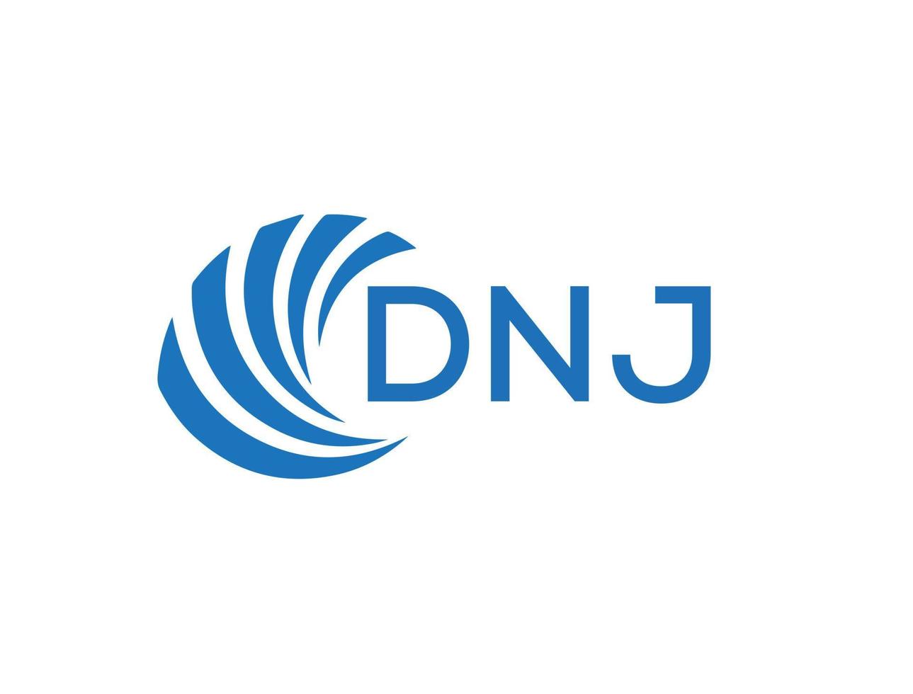 DNJ letter logo design on white background. DNJ creative circle letter logo concept. DNJ letter design. vector